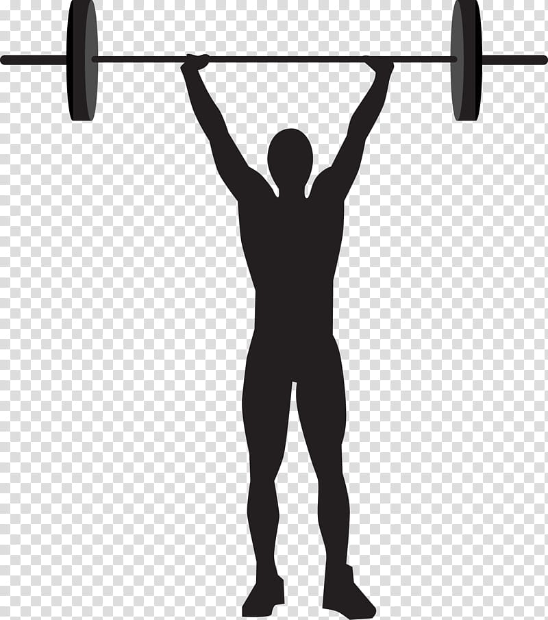 Fitness, Sports, Athlete, Silhouette, Weightlifting, Overhead Press, Barbell, Shoulder transparent background PNG clipart
