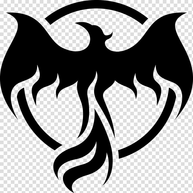 Fly black phoenix with wild animal face logo Vector Image