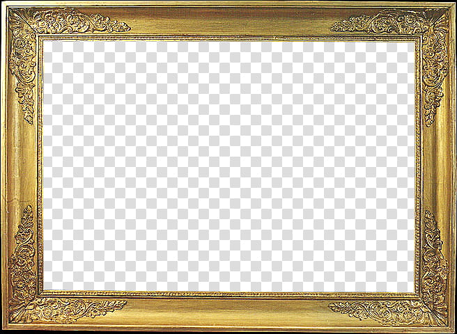 Antique Frames  s, rectangular gold frame transparent background PNG clipart