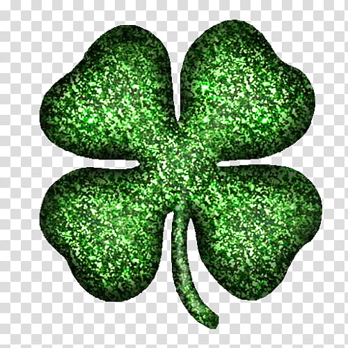 Sparkle Shamrock, green clover leaf illustration transparent background PNG clipart