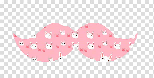 MOUSTACHES, white and pink bunny print mustache icon transparent background PNG clipart