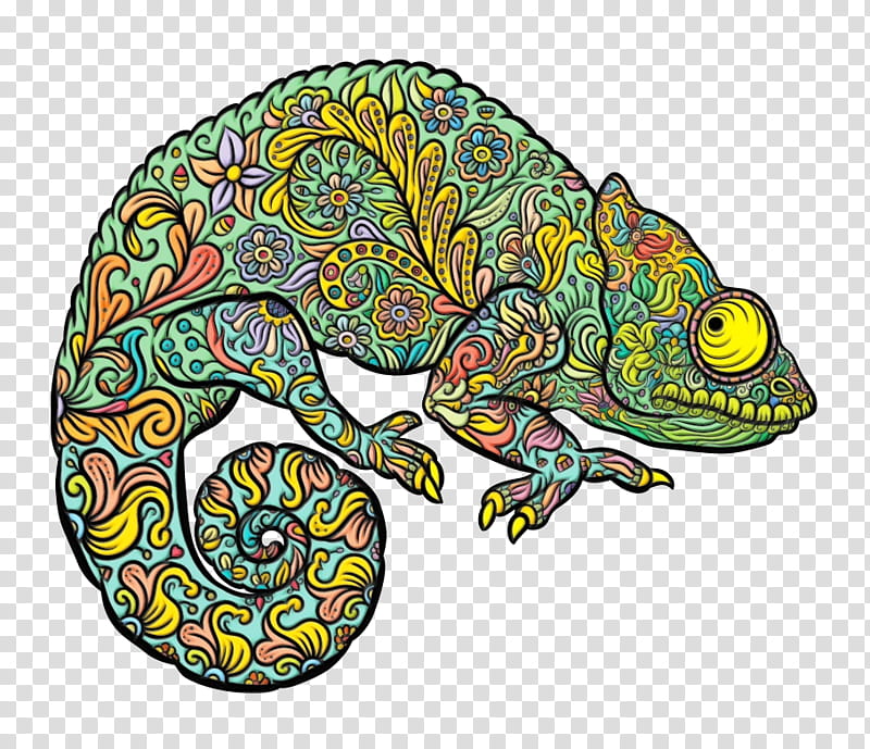 chameleon common chameleon lizard reptile scaled reptile, Watercolor, Paint, Wet Ink, Gecko, Coloring Book, Mellers Chameleon transparent background PNG clipart