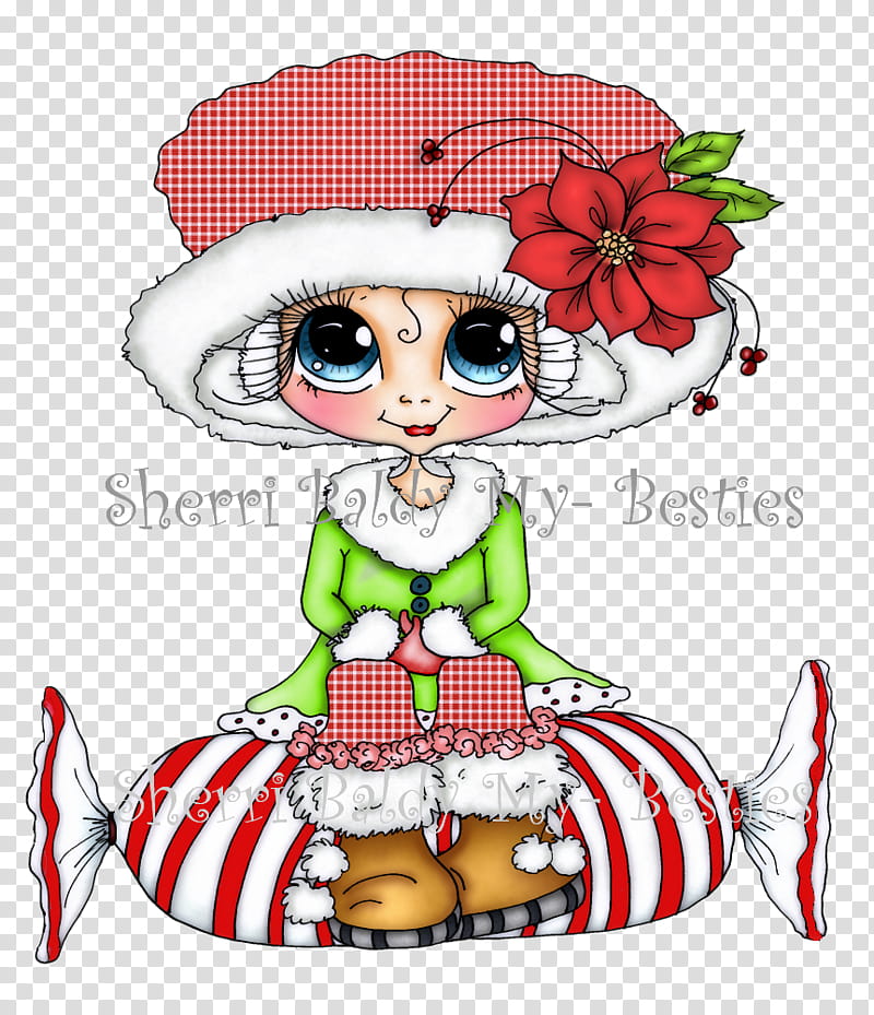 Christmas Hat, Flower, Hat Girl, Color, Copic, Postage Stamps, Painting, Art Diary transparent background PNG clipart