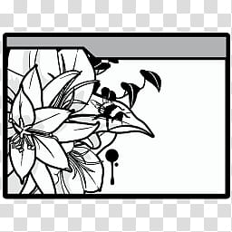 Porn Needs You, black and white flower graphic folder transparent background PNG clipart