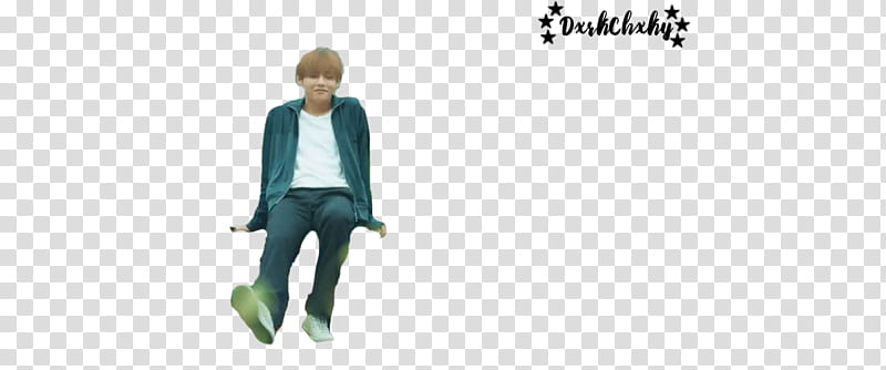 BTS V LOVE YOURSELF, man wearing green collared top and blue pants illustration transparent background PNG clipart