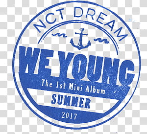 WE YOUNG NCT DREAM, blue and white New York Yankees logo transparent background PNG clipart