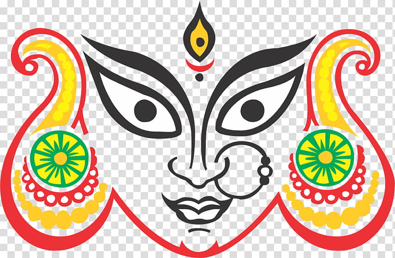 Goddess Durga Face in Happy Durga Puja Subh Navratri Background Stock  Vector - Illustration of holy, banner: 126109865