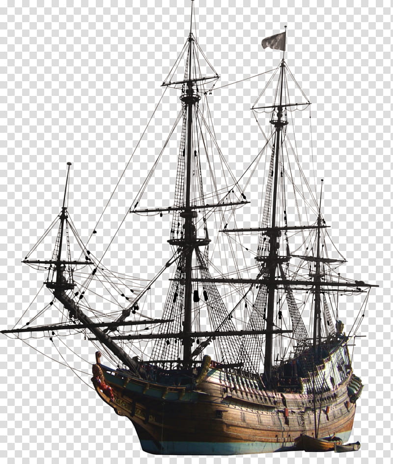 Pirate Ship , brown and grey galleon ship scale model transparent background PNG clipart