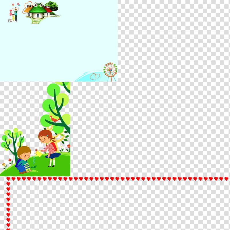 Flower Border, Arbor Day, Tree, Tree Planting, Child, Festival, Cartoon, Father transparent background PNG clipart