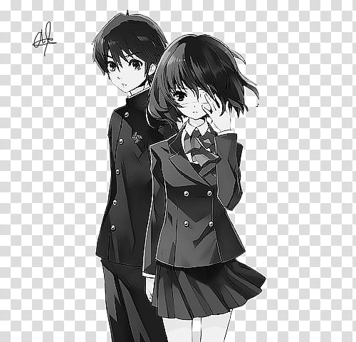 Sakakibara and misaki, man and woman anime characters transparent background PNG clipart