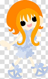 The icons of cute girls in cute dress, asaagao-girl- transparent background PNG clipart