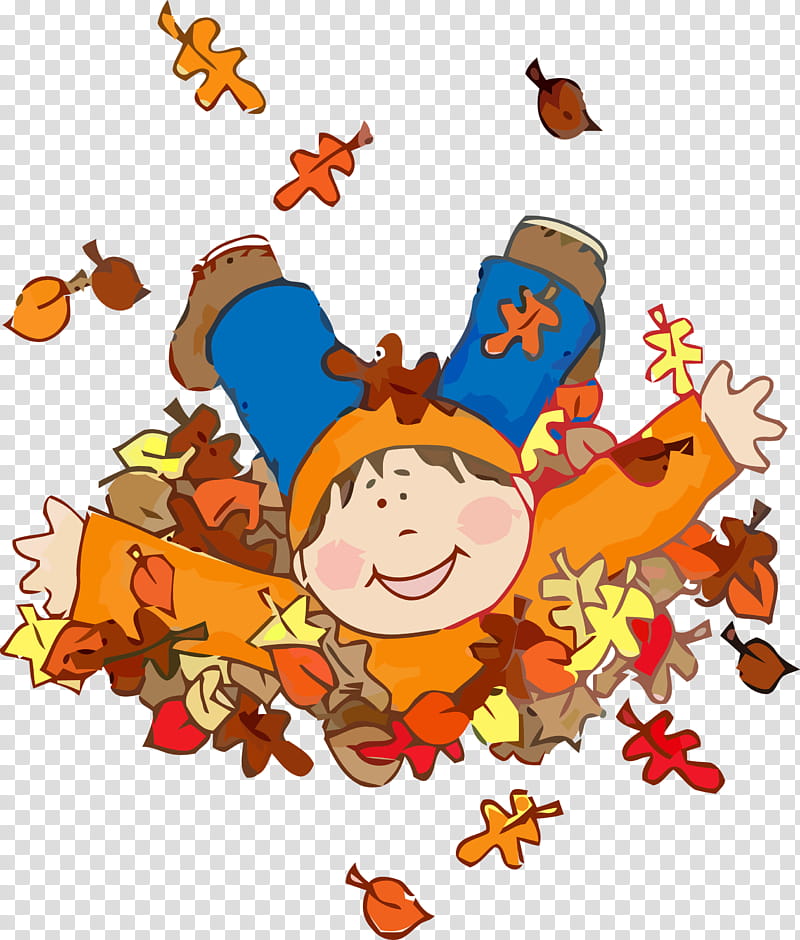 fall leaf autumn leaf leaves, Cartoon, Orange, Happy transparent background PNG clipart