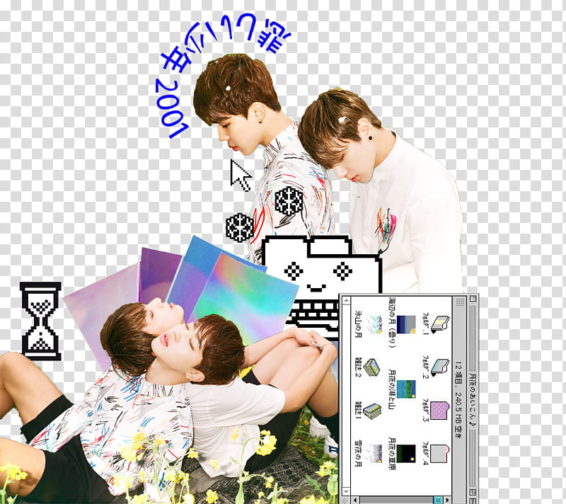 JiKook edit aesthetic, four male K-Pop group transparent background PNG clipart