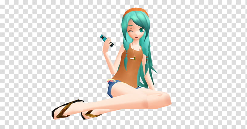 MMD PD Summer Breeze Miku transparent background PNG clipart