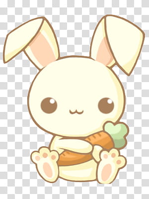 Conejito Kawaii, beige bunny transparent background PNG clipart