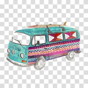 Vintage, Car, Van, Volkswagen, Volkswagen Type 2, Volkswagen Beetle, Drawing, Car Model transparent background PNG clipart thumbnail