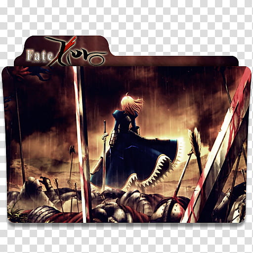 Anime Icon , Fate Zero v, brown and red Fate Fur folder transparent background PNG clipart