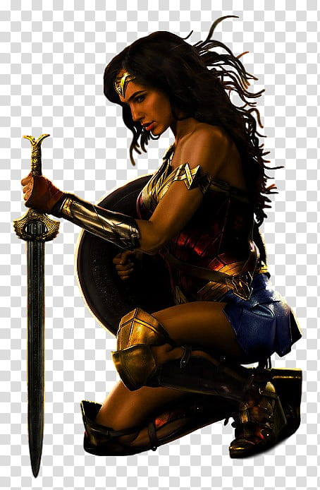 Wonder Woman Kneels transparent background PNG clipart