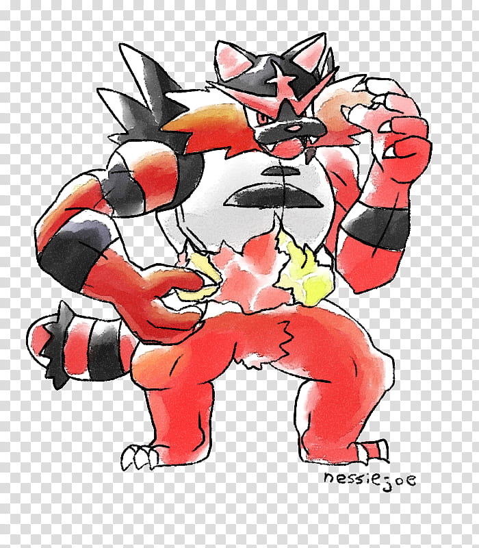 incineroar in classic ken sugimori style transparent background PNG clipart