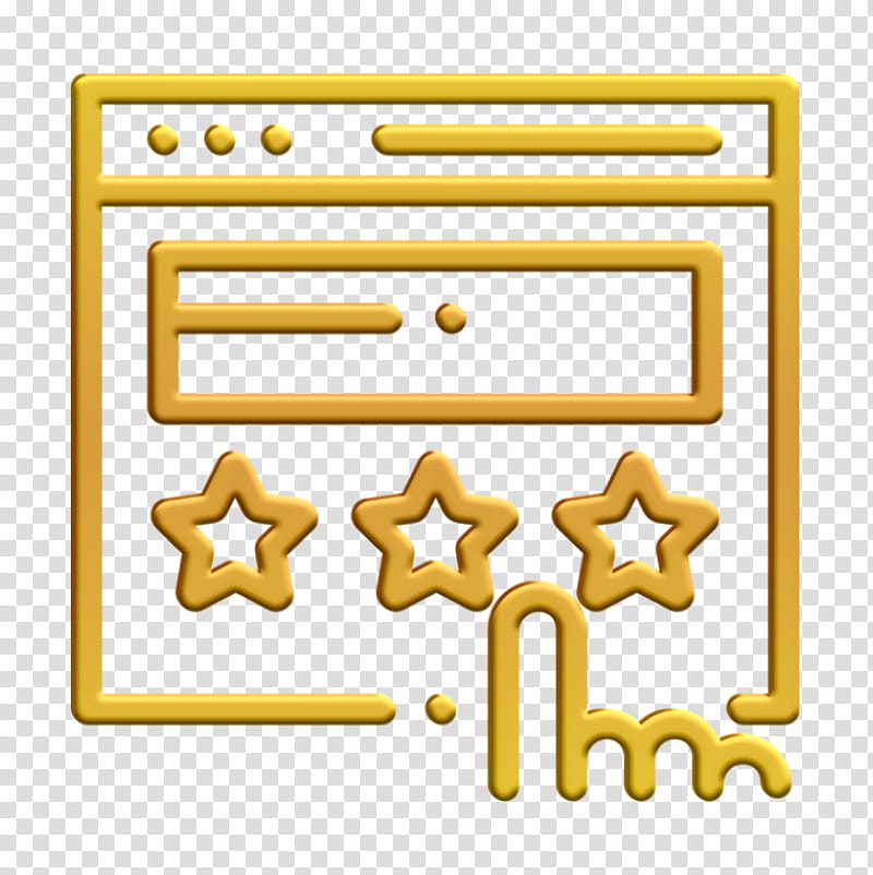 Review icon Digital Marketing icon Rating icon, Yellow, Line, Rectangle transparent background PNG clipart