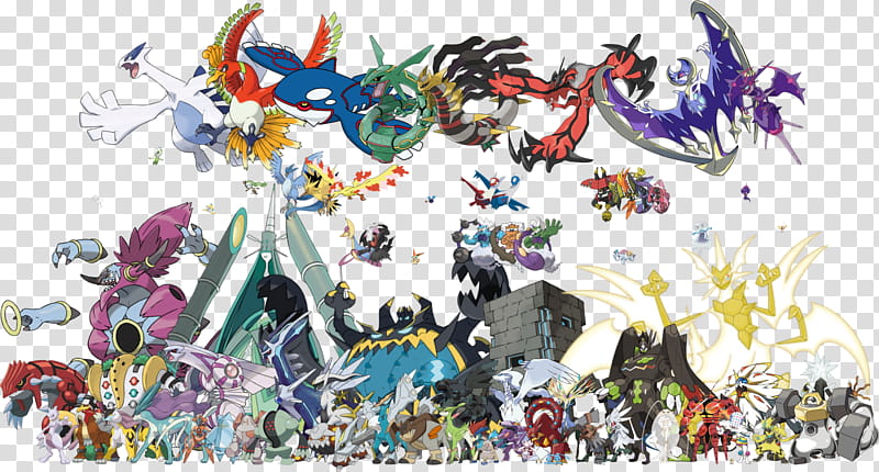 All Legendary Mythical UB Pokemon transparent background PNG clipart