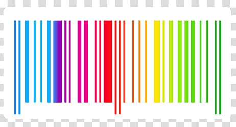 Barcode, rainbow colored barcode transparent background PNG clipart