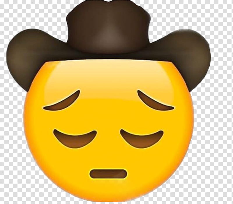 Sad Cowboy Emoji, Emoticon, Unicode Consortium, Smiley, Vaquero, Sticker, Changeorg, Shirt transparent background PNG clipart