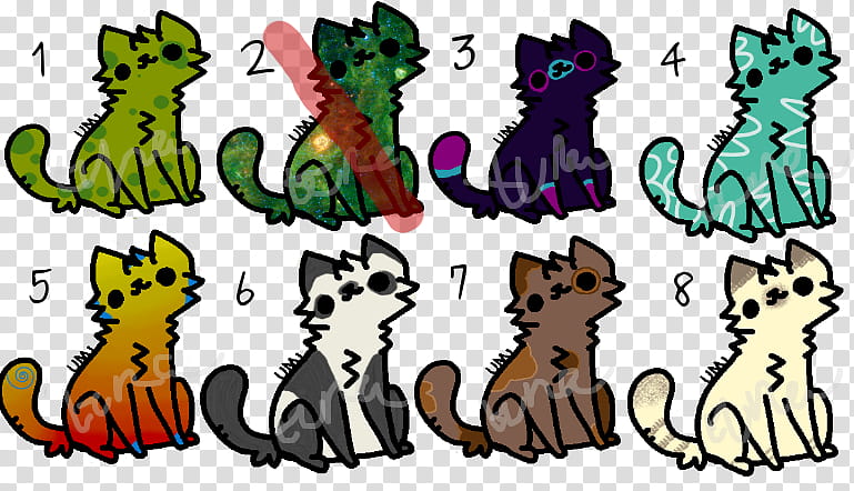 Adopt Cat Batch    open, eight assorted-color cats graphic transparent background PNG clipart