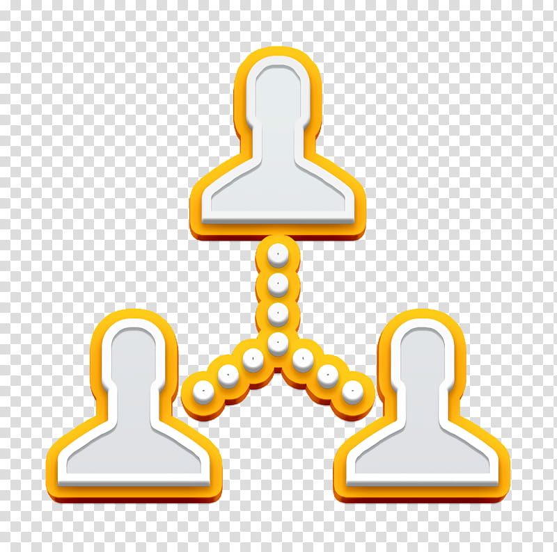 Networking icon Team icon people icon, Human Silhouette Icon, Yellow, Line transparent background PNG clipart