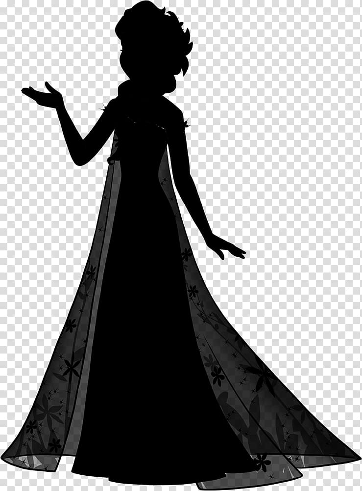 Gown Gown, Character, Silhouette, Black M, Dress, Clothing, Victorian Fashion, Blackandwhite transparent background PNG clipart