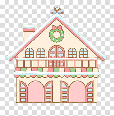 Cute Christmas xp, pink -storey house transparent background PNG clipart