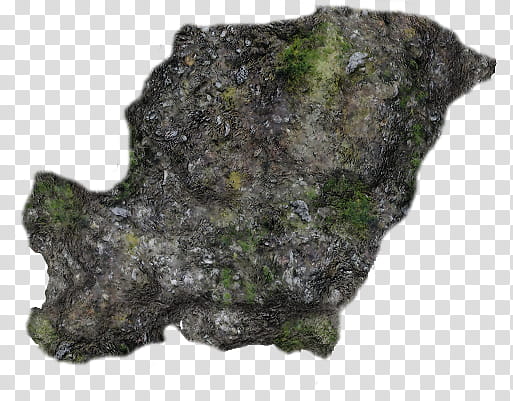 Mossy Cliffs, black and green stone fragment transparent background PNG clipart