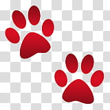 emojis, two red dog paws illustration transparent background PNG clipart