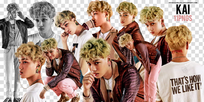 EXO Kai Lucky One, Exo Kai doing variety of pose transparent background PNG clipart