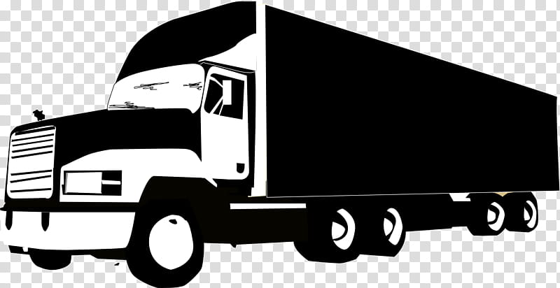 Car Land Vehicle, Truck, Semitrailer Truck, Silhouette, Dump Truck, Drawing, Transport, Commercial Vehicle transparent background PNG clipart