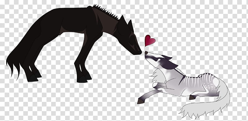 YFH Feel the love, black and white dogs illustration transparent background PNG clipart