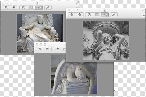 Aesthetic, three assorted statues collage transparent background PNG clipart