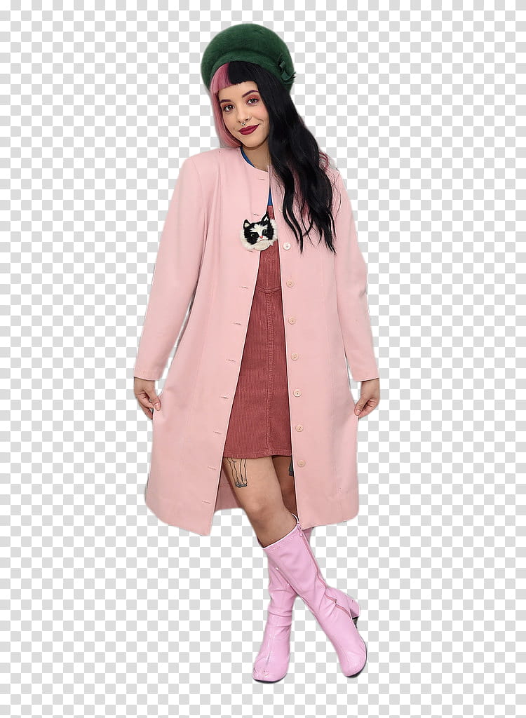 Melanie Martinez, women's pink overcoat transparent background PNG clipart