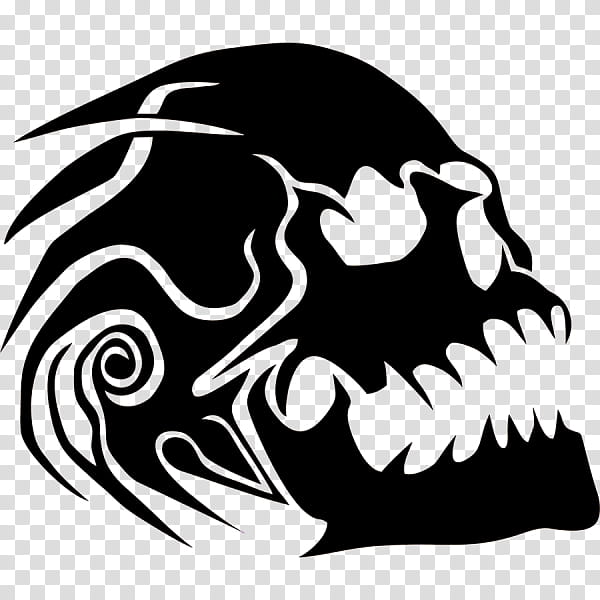 Skull Stencil, Drawing, Skull Art, Shadow, Skeleton, Calavera, Head, Blackandwhite transparent background PNG clipart
