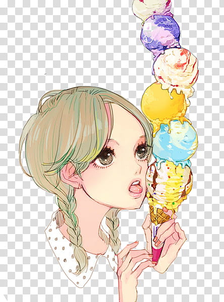 Super  , woman licking ice cream anime art transparent background PNG clipart