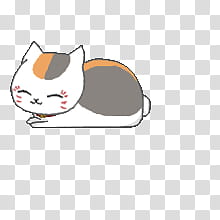 Nyanko sensei Shimeji, sitting white and brown cat illustration transparent background PNG clipart