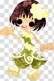 The icons of cute girls in cute dress, himawari-girl- transparent background PNG clipart