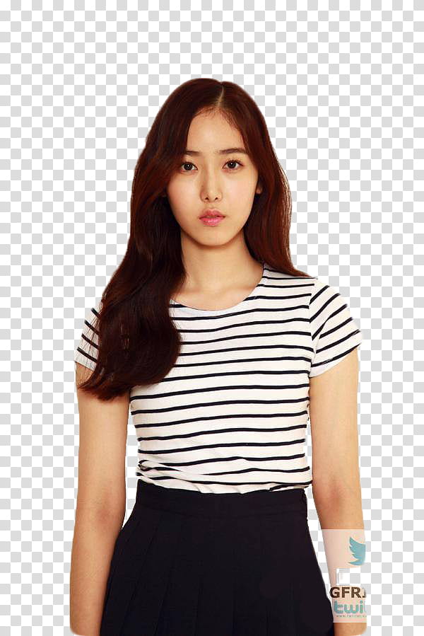 SinB GFriend, woman wearing black and white striped top transparent background PNG clipart