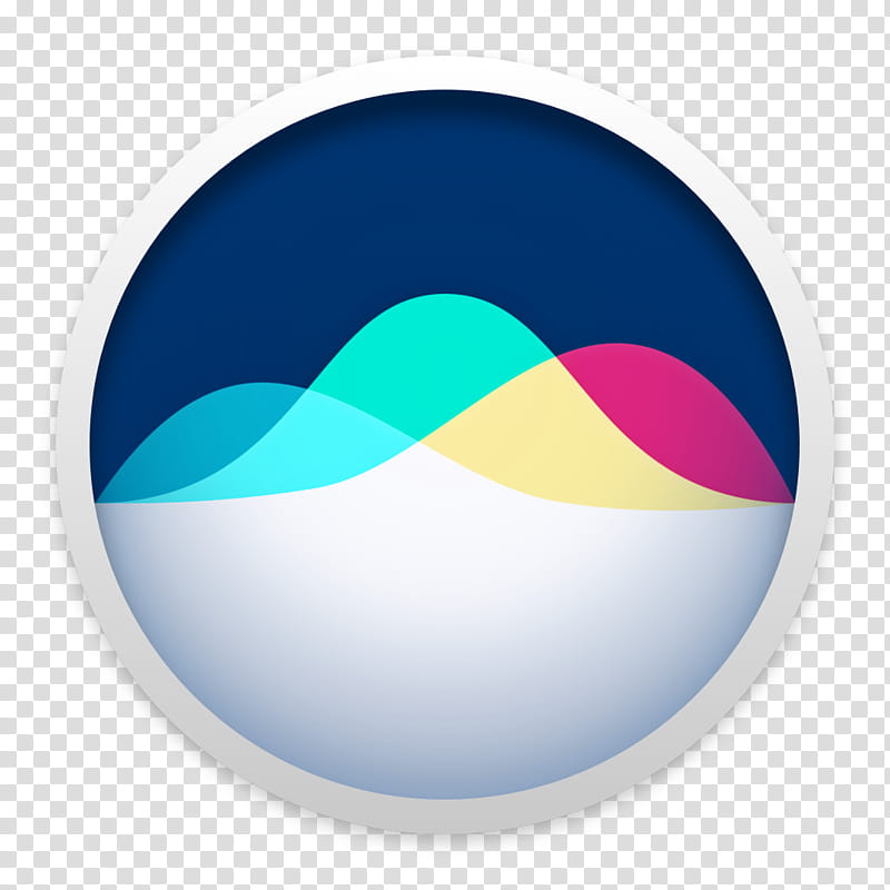 Siri for macOS, round white, blue wave logo illustration transparent background PNG clipart