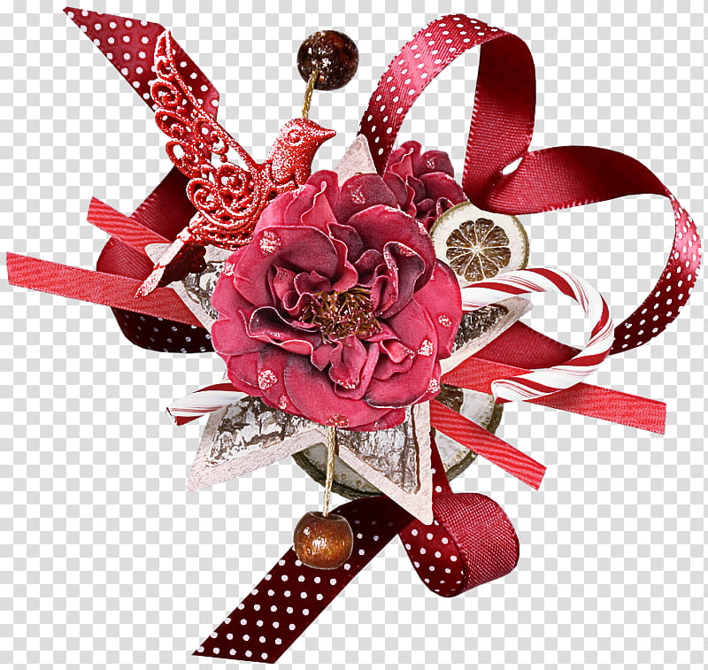 Artificial flower, Pink, Red, Cut Flowers, Ribbon, Plant, Bouquet, Petal transparent background PNG clipart