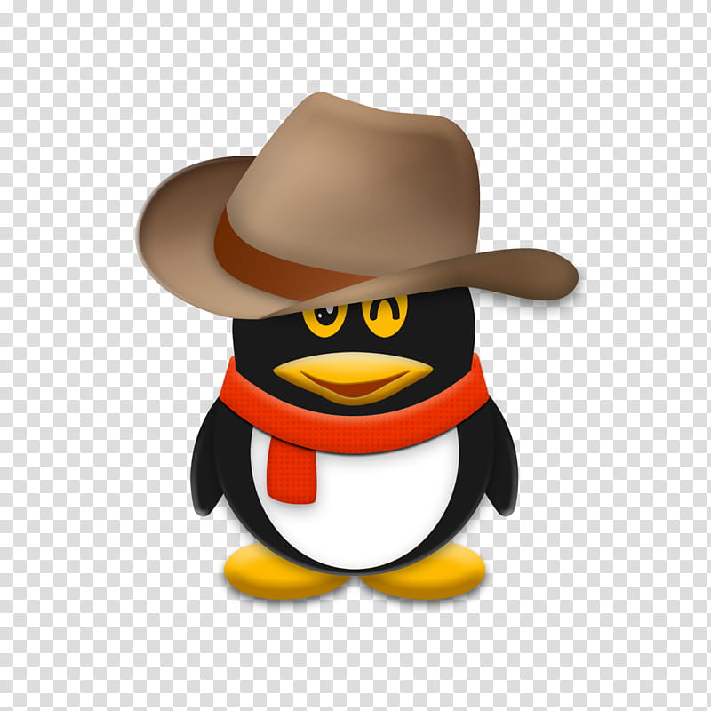 Cowboy Hat, Tencent, Tencent Qq, Color Penguin, Android, Tencent Video, Flightless Bird, Cartoon transparent background PNG clipart