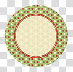 CHRISTMAS MEGA, round green, white, and red polka-dot frame transparent background PNG clipart