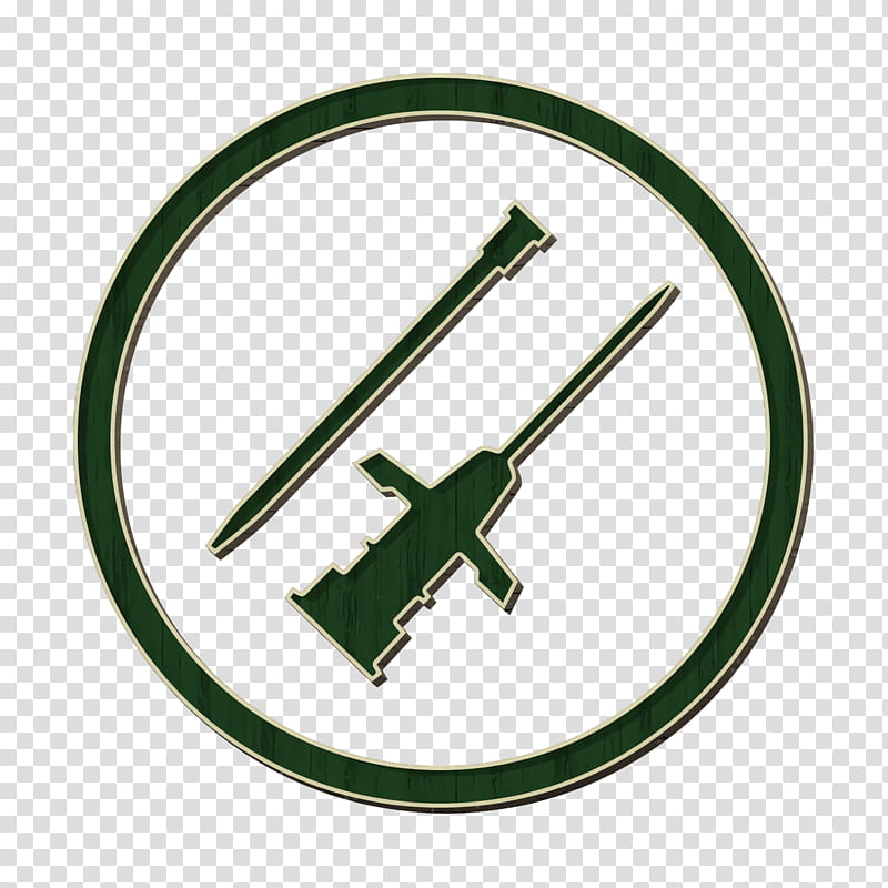 cannula icon needles icon, Green, Circle transparent background PNG clipart