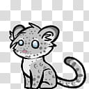 Shimeji Snow Leopard, gray animal transparent background PNG clipart