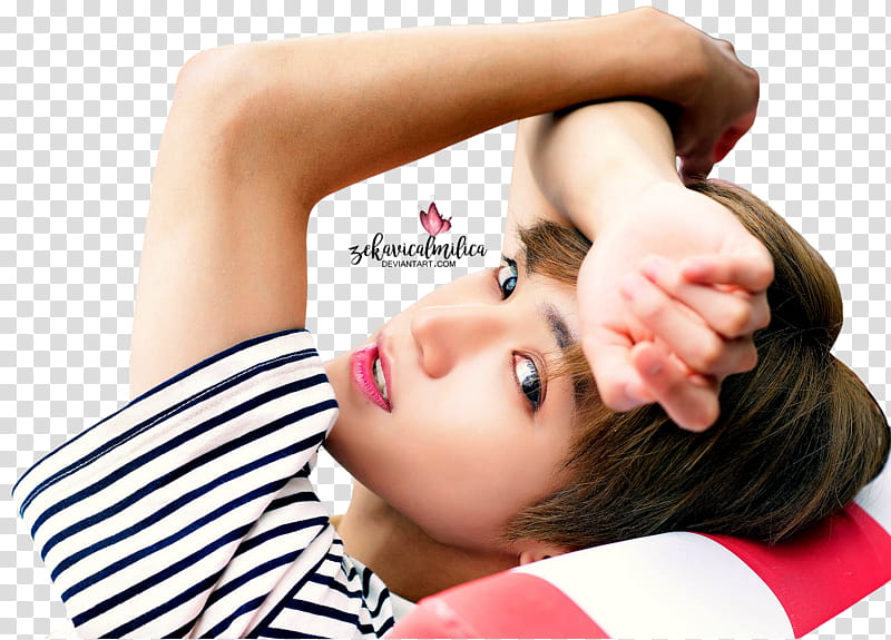 NCT Taeyong Summer Vacation, man lying on sofa chair transparent background PNG clipart